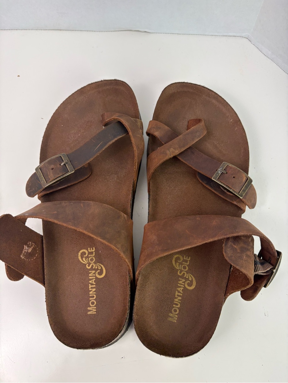 Mountain Sole Kids' Brown Leather Cross-Strap Sandals